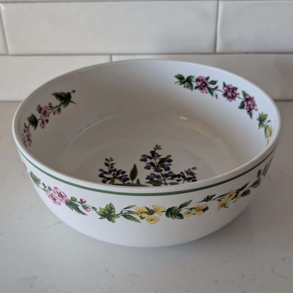 Royal Worcester Herbs Sage Porcelain Big Deep Vegetables Bowl Size 10"X3.90"